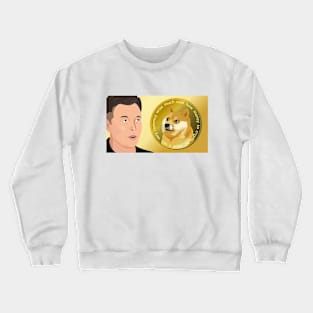 Doge and Elon cryptocurrency Crewneck Sweatshirt